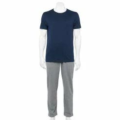 Men's Sonoma Goods For Life® Supersoft Modern-Fit Crewneck Tee & Open-Bottom Pants Pajama Set -Clearance Sales Store 5012839 Navy Pier