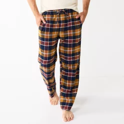 Men's Sonoma Goods For Life® Flannel Pajama Pants -Clearance Sales Store 5034879 Navy Gold Plaid