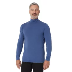 Men's HeatKeep Lightweight Basic Mockneck Tee -Clearance Sales Store 5042755 Heather Estate Blue