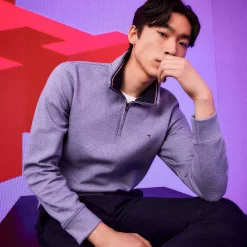 Men's Tommy Hilfiger Logo Quarter-Zip Top -Clearance Sales Store 5090444 ALT3