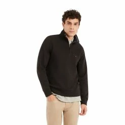 Men's Tommy Hilfiger Logo Quarter-Zip Top -Clearance Sales Store 5090444 Dark Sable