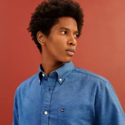 Men's Tommy Hilfiger Custom Fit Essential Stretch Oxford Shirt -Clearance Sales Store 5092114 ALT5