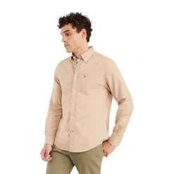 Men's Tommy Hilfiger Custom Fit Essential Stretch Oxford Shirt -Clearance Sales Store 5092114 Champagne Toast