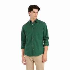 Men's Tommy Hilfiger Custom Fit Essential Stretch Oxford Shirt -Clearance Sales Store 5092114 Hunter