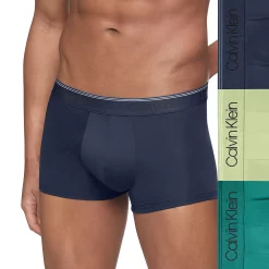 Men’s Calvin Klein 3-Pack Microfiber Stretch Low-Rise Trunks -Clearance Sales Store 5107911 Cobalt Sapphire Spring