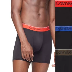 Men's Calvin Klein 3-Pack Microfiber Stretch Boxer Briefs -Clearance Sales Store 5107912 Black Blue Green