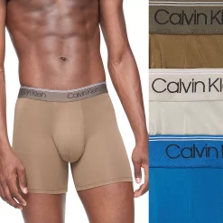 Men's Calvin Klein 3-Pack Microfiber Stretch Boxer Briefs -Clearance Sales Store 5107912 Polaris Blue Aspen