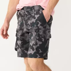 Men's Sonoma Goods For Life® 10-Inch Outdoor Flexwear Cargo Shorts -Clearance Sales Store 5242921 Black Camo
