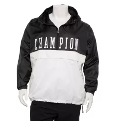 Big & Tall Champion® Collegiate Anorak Jacket -Clearance Sales Store 5475973 Black White