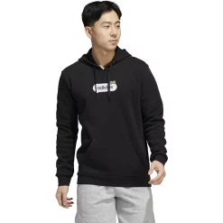 Men's adidas Optimoticons Graphic Fleece Hoodie -Clearance Sales Store 5514585 Black