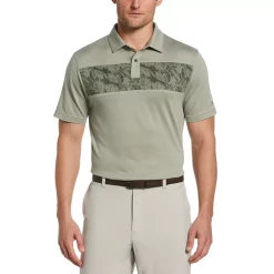 Men's Grand Slam Coastal Texture Block Golf Polo -Clearance Sales Store 5517502 Beetle Shadow Hthr