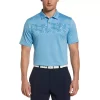 Men's Grand Slam Coastal Texture Block Golf Polo -Clearance Sales Store 5517502 Delphinium Bl Hthr