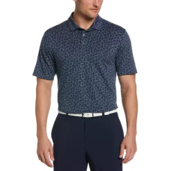Men's Grand Slam Mini Foliage Printed Golf Polo