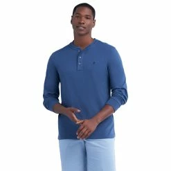 Men's IZOD Saltwater Jersey Henley Top -Clearance Sales Store 5528528 Sargasso Sea