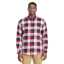 Men's IZOD Flannel Button-Down Shirt -Clearance Sales Store 5528844 Biking Red