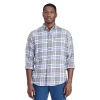 Men's IZOD Flannel Button-Down Shirt -Clearance Sales Store 5528844 Gray Blue