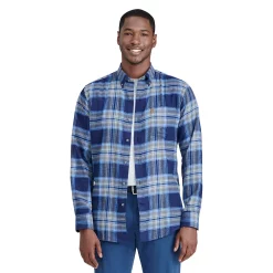 Men's IZOD Flannel Button-Down Shirt -Clearance Sales Store 5528844 Navy
