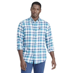 Men's IZOD Flannel Button-Down Shirt -Clearance Sales Store 5528844 Ocean Depths Heather