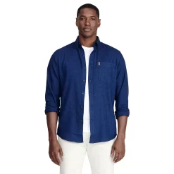 Men's IZOD Flannel Button-Down Shirt -Clearance Sales Store 5528844 Solid Blue