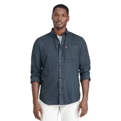 Men's IZOD Flannel Button-Down Shirt -Clearance Sales Store 5528844 Solid Charcoal