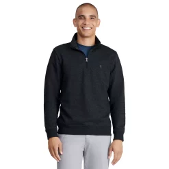 Men's IZOD Fleece Quarter-Zip Top -Clearance Sales Store 5532157 Black