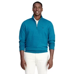 Men's IZOD Fleece Quarter-Zip Top -Clearance Sales Store 5532157 Deep Lagoon