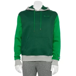 Men's Champion® Colorblock Powerblend Fleece Hoodie -Clearance Sales Store 5537040 Forest Peak Green Vine