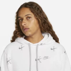 Big & Tall Nike Printed Club Fleece Hoodie -Clearance Sales Store 5550882 ALT3