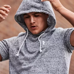 Men's Under Armour Rival Terry Short Sleeve Hoodie -Clearance Sales Store 5552450 ALT6