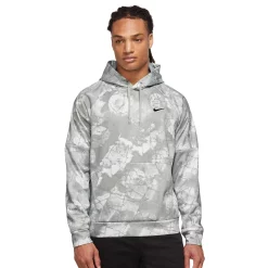 Men's Nike Therma-FIT Printed Pullover Fitness Hoodie -Clearance Sales Store 5557429 Smoke Grey