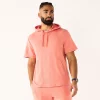 Men's Tek Gear® French Terry Short-Sleeve Hoodie -Clearance Sales Store 5561873 Cranberry Bliss