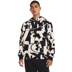 Big & Tall Under Armour Macro Branded Rival Fleece Hoodie -Clearance Sales Store 5564236 Black