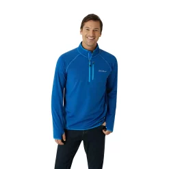 Men's Eddie Bauer Atlas Grid Quarter Zip Pullover -Clearance Sales Store 5568119 True Blue
