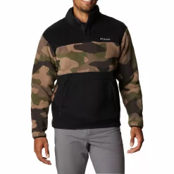 Men's Columbia Rugged Ridge™ Sherpa Half-Snap Jacket -Clearance Sales Store 5570554 Black Camo