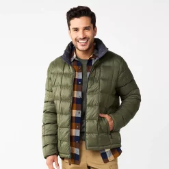 Men's ZeroXposur Luke Box Quilted Puffer Jacket -Clearance Sales Store 5570834 Basil