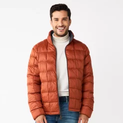 Men's ZeroXposur Luke Box Quilted Puffer Jacket -Clearance Sales Store 5570834 Rust