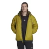 Men's adidas 3-Stripes Puffy Hooded Jacket -Clearance Sales Store 5573137 Pulse Olive