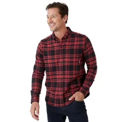 Men's Eddie Bauer Everyday Flex Flannel Button-Down Shirt -Clearance Sales Store 5578814 Black Red