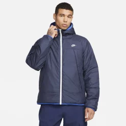 Men's Nike Therma-FIT Legacy Reversible Hooded Jacket -Clearance Sales Store 5581463 Obsidian Game Royal