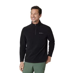 Men's Eddie Bauer Venture Fleece Quarter Zip Pullover -Clearance Sales Store 5583104 Black