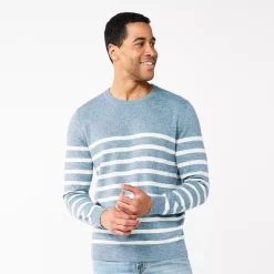Men's Sonoma Goods For Life® Supersoft Crewneck Sweater -Clearance Sales Store 5585770 Light Blue Stripe