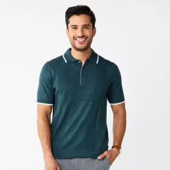 Men's Apt. 9® Ribbed Sweater Polo 10 Men's Apt. 9® Ribbed Sweater Polo -Clearance Sales Store 5585897 Olive Pesto Heather