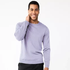 Men's Apt. 9® Merino Wool Blend Sweater -Clearance Sales Store 5586557 Blueberry Chalkheather