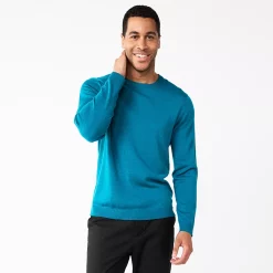 Men's Apt. 9® Merino Wool Blend Sweater -Clearance Sales Store 5586557 Montego Teal