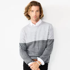 Men's Apt. 9® Colorblock Merino Blend 4-Tone Sweater 20 Men's Apt. 9® Colorblock Merino Blend 4-Tone Sweater -Clearance Sales Store 5586573 Cloud Grey