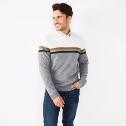 Men's Apt. 9® Colorblock Merino Blend 4-Tone Sweater 15 Men's Apt. 9® Colorblock Merino Blend 4-Tone Sweater -Clearance Sales Store 5586573 Gold 4 Color Stripe