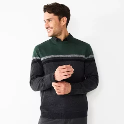 Men's Apt. 9® Colorblock Merino Blend 4-Tone Sweater 14 Men's Apt. 9® Colorblock Merino Blend 4-Tone Sweater -Clearance Sales Store 5586573 Green 4 Color Stripe