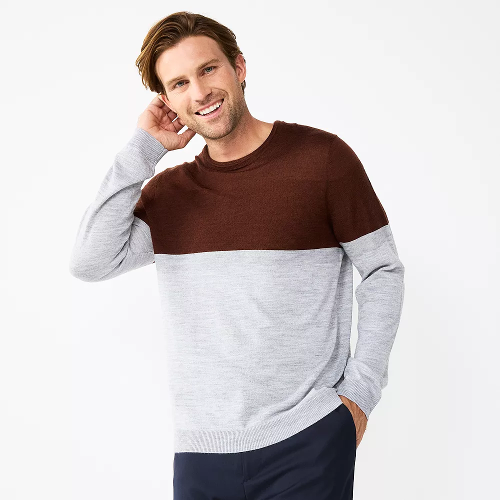 Men's Apt. 9® Colorblock Merino Blend 4-Tone Sweater 12 Men's Apt. 9® Colorblock Merino Blend 4-Tone Sweater - Image 10