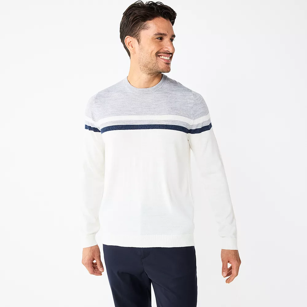 Men's Apt. 9® Colorblock Merino Blend 4-Tone Sweater 8 Men's Apt. 9® Colorblock Merino Blend 4-Tone Sweater - Image 6