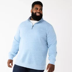 Big & Tall Sonoma Goods For Life® Quarter-Zip Fleece -Clearance Sales Store 5591255 Blue